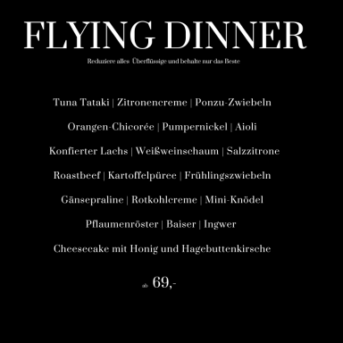 Flying Dinner Fiongerfood Berlin